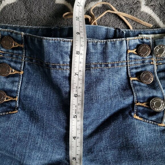 VTG Abercrombie & Fitch Wide Leg Jeans Womens Sz 6 Medium Wash Mid Rise y2k 90s - Picture 7 of 11